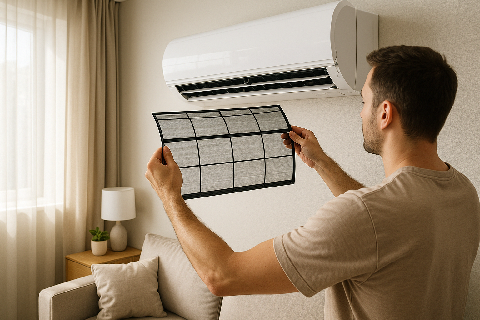 20250830 1119 cleaning air conditioner filter simple compose 01k3xnd3p8fxztdsjk3vskpey4